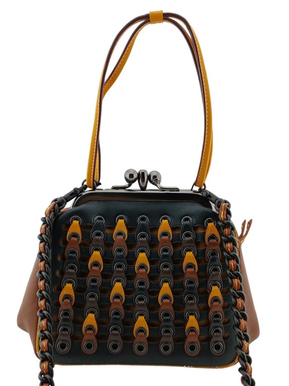 COACH 1941 Kisslock Frame Bag in Coach Link Glovetanned Leather MSRP $695.00 - Picture 1 of 10